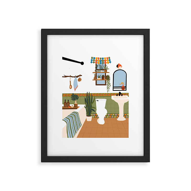 bohemian bathroom Framed Art Print Gallery Image 5