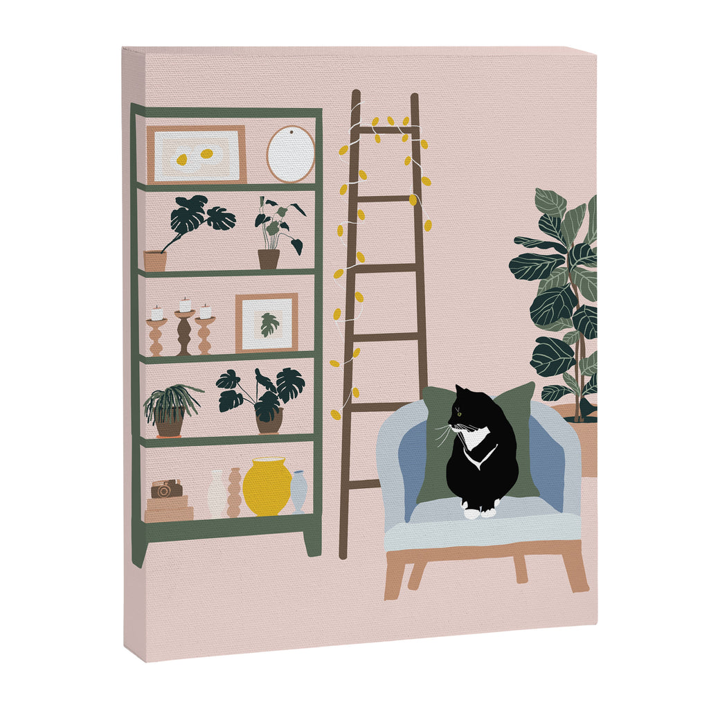 cat chilling out in the living room Canvas Print Gallery Image 6