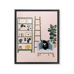 cat chilling out in the living room Framed Canvas Print Gallery Image 6