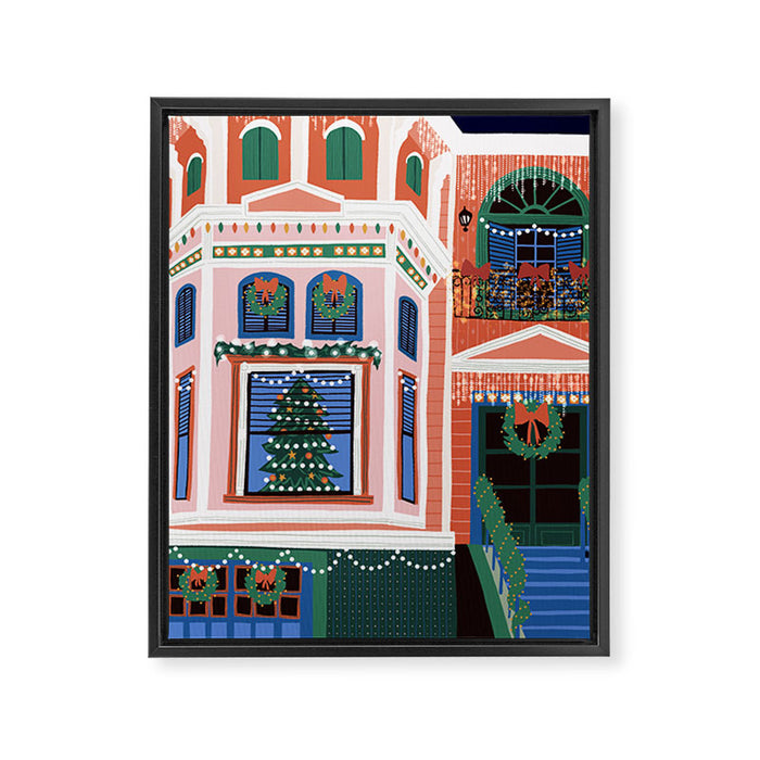 Christmas lights Framed Canvas Print Gallery Image 1