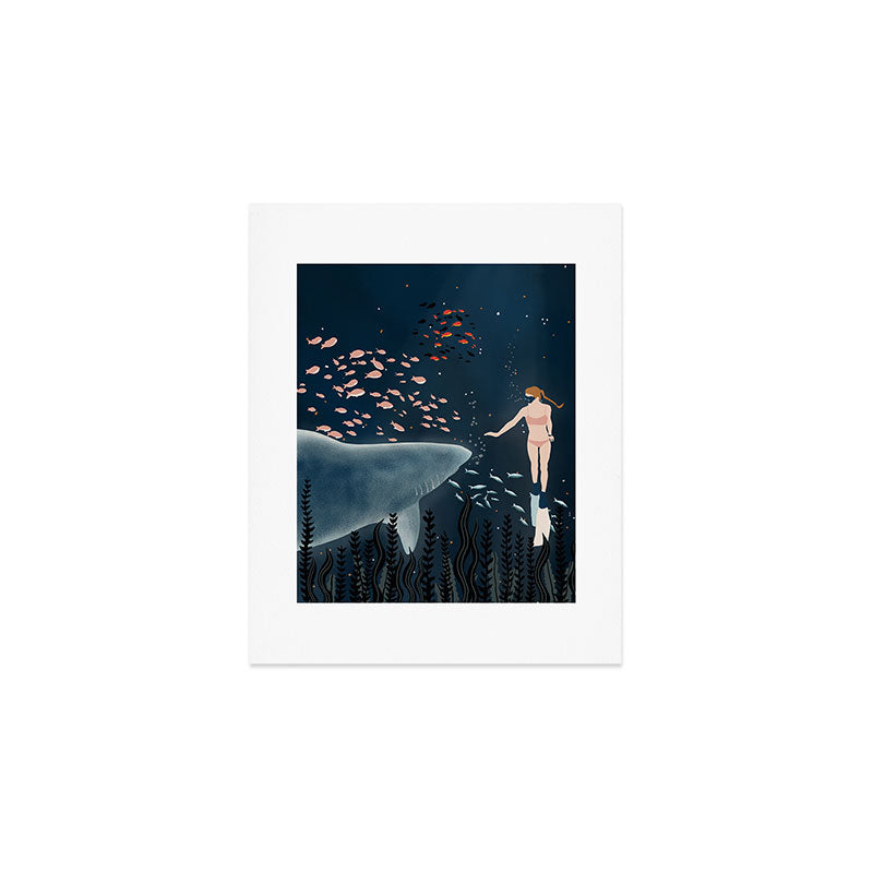 diving with sharks Art Print Gallery Image 1