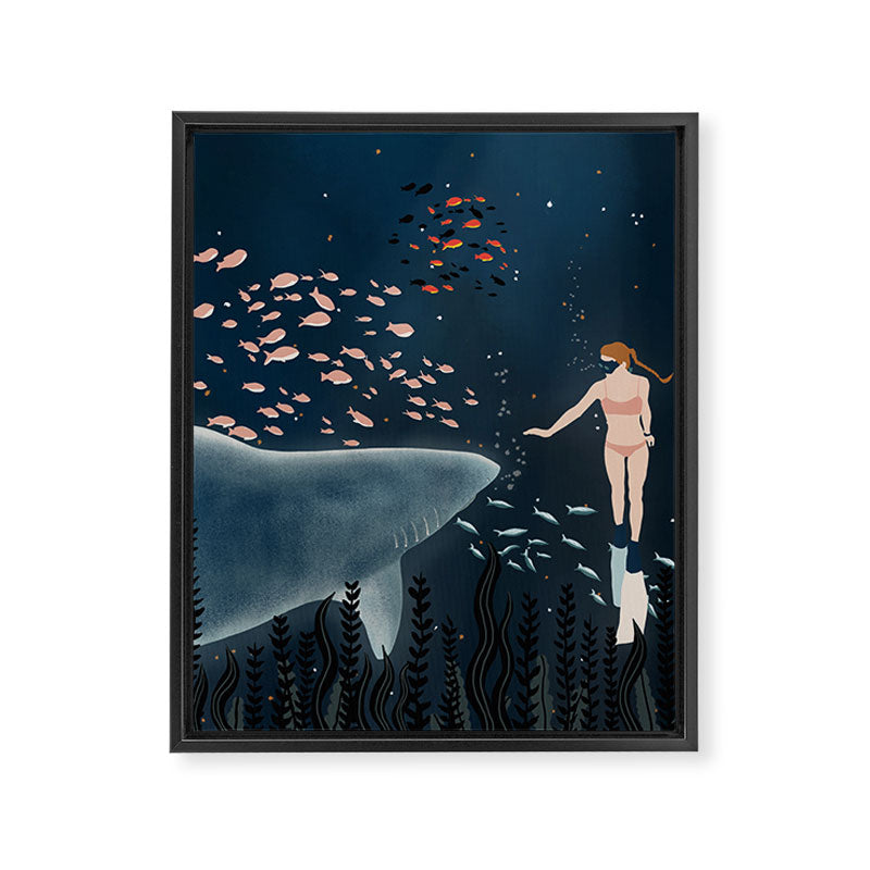 diving with sharks Framed Canvas Print Gallery Image 6
