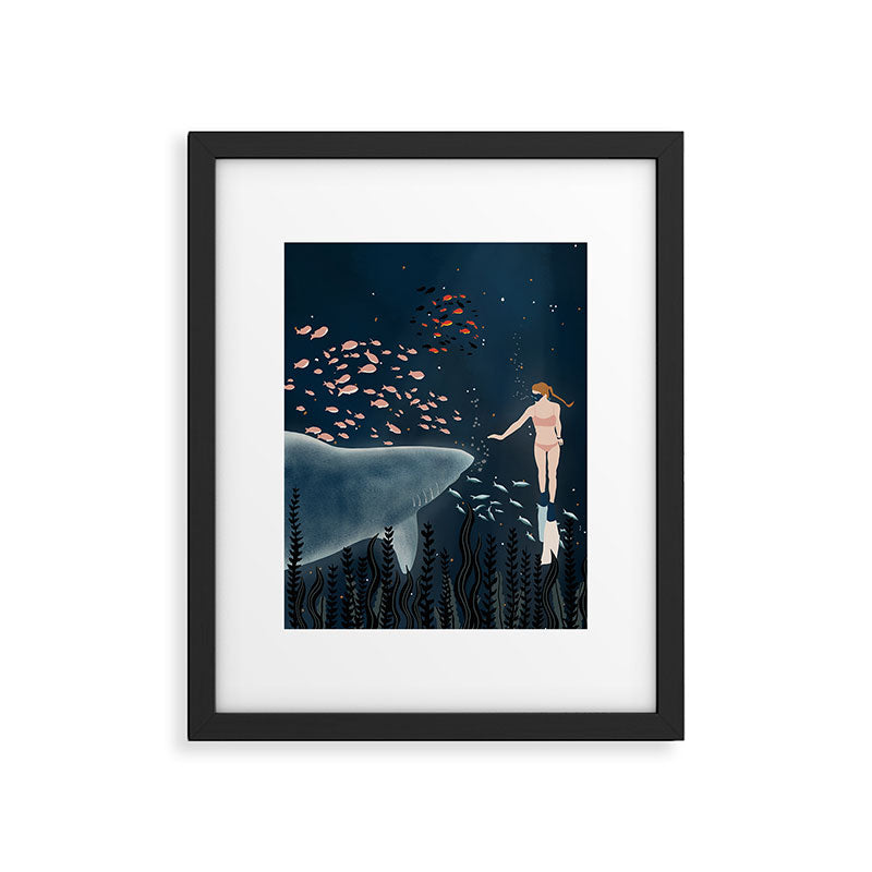 diving with sharks Framed Art Print Gallery Image 5