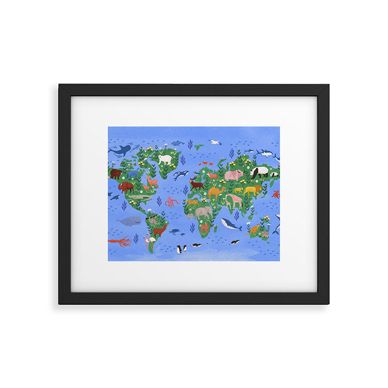 Earth Day, World map Framed Art Print Gallery Image 5