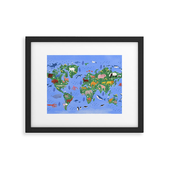Earth Day, World map Framed Art Print Gallery Image 1