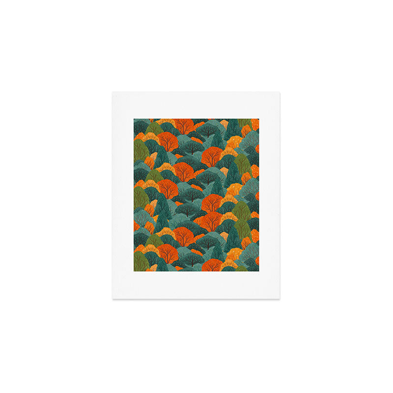 Fall Trees Pattern Art Print Gallery Image 1