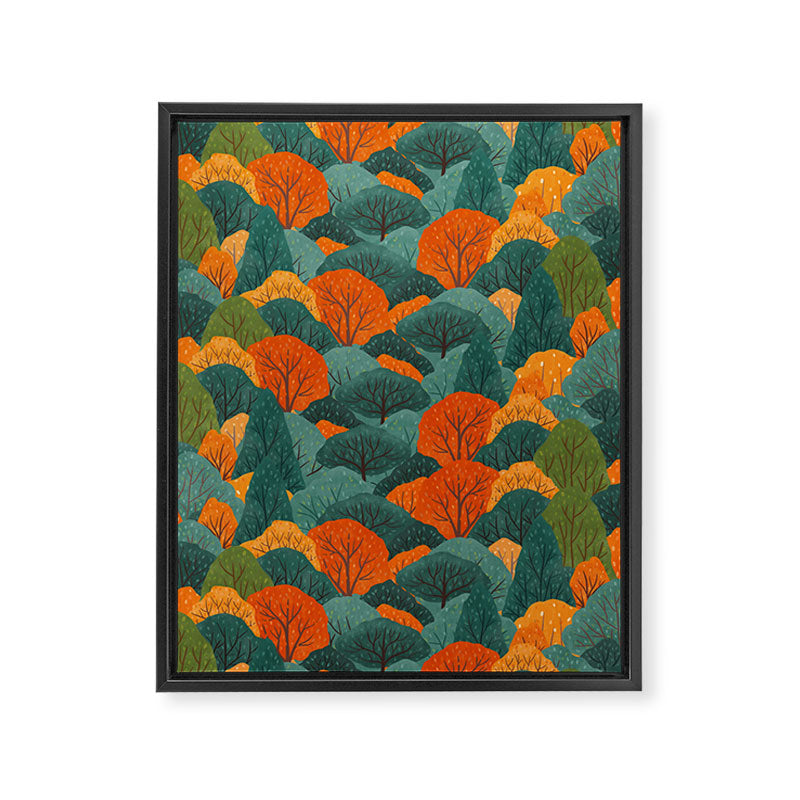 Fall Trees Pattern Framed Canvas Print Gallery Image 6