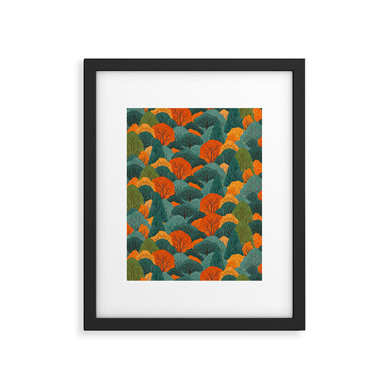 Fall Trees Pattern Framed Art Print Gallery Image 5