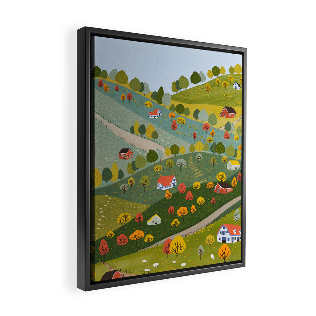 Fall villages Framed Canvas Print Gallery Image 2