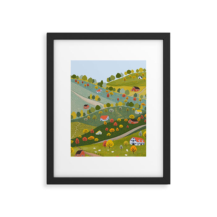 Fall villages Framed Art Print Gallery Image 1