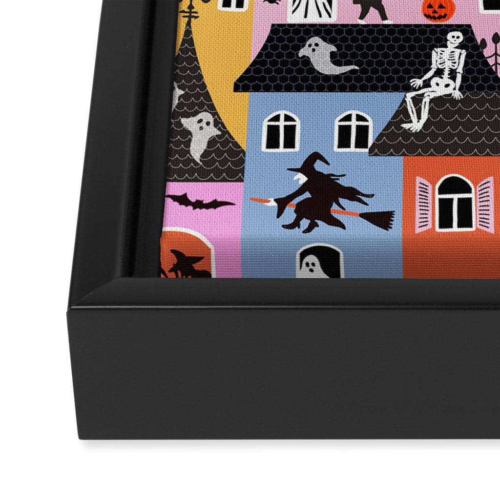 Halloween Houses Framed Canvas Print Gallery Image 3