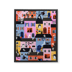 Halloween Houses Framed Canvas Print Gallery Image 6