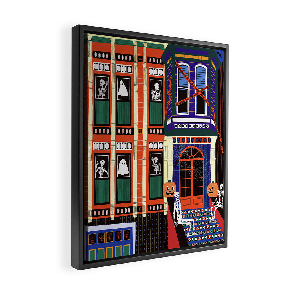 Haunted house - Halloween  Framed Canvas Print Gallery Image 2