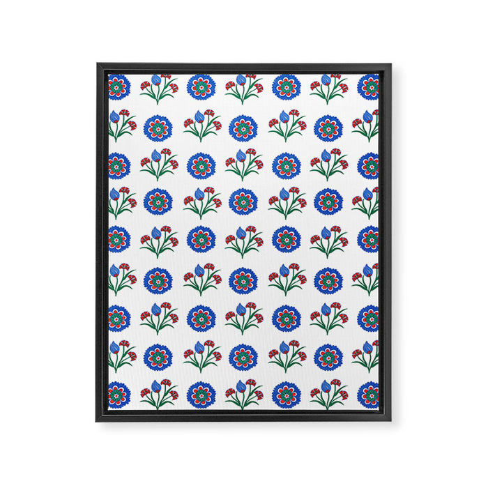 Iznik Motif  Framed Canvas Print Gallery Image 1