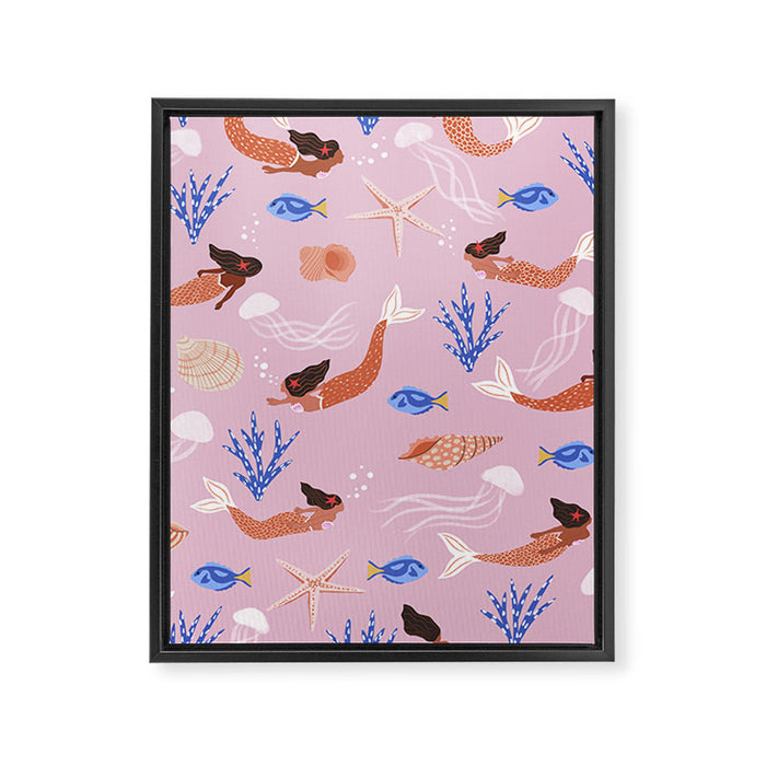 mermaids & Seashells Framed Canvas Print Gallery Image 1