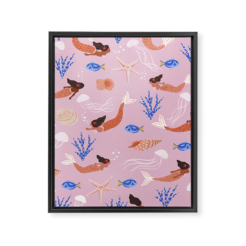 mermaids & Seashells Framed Canvas Print Gallery Image 8