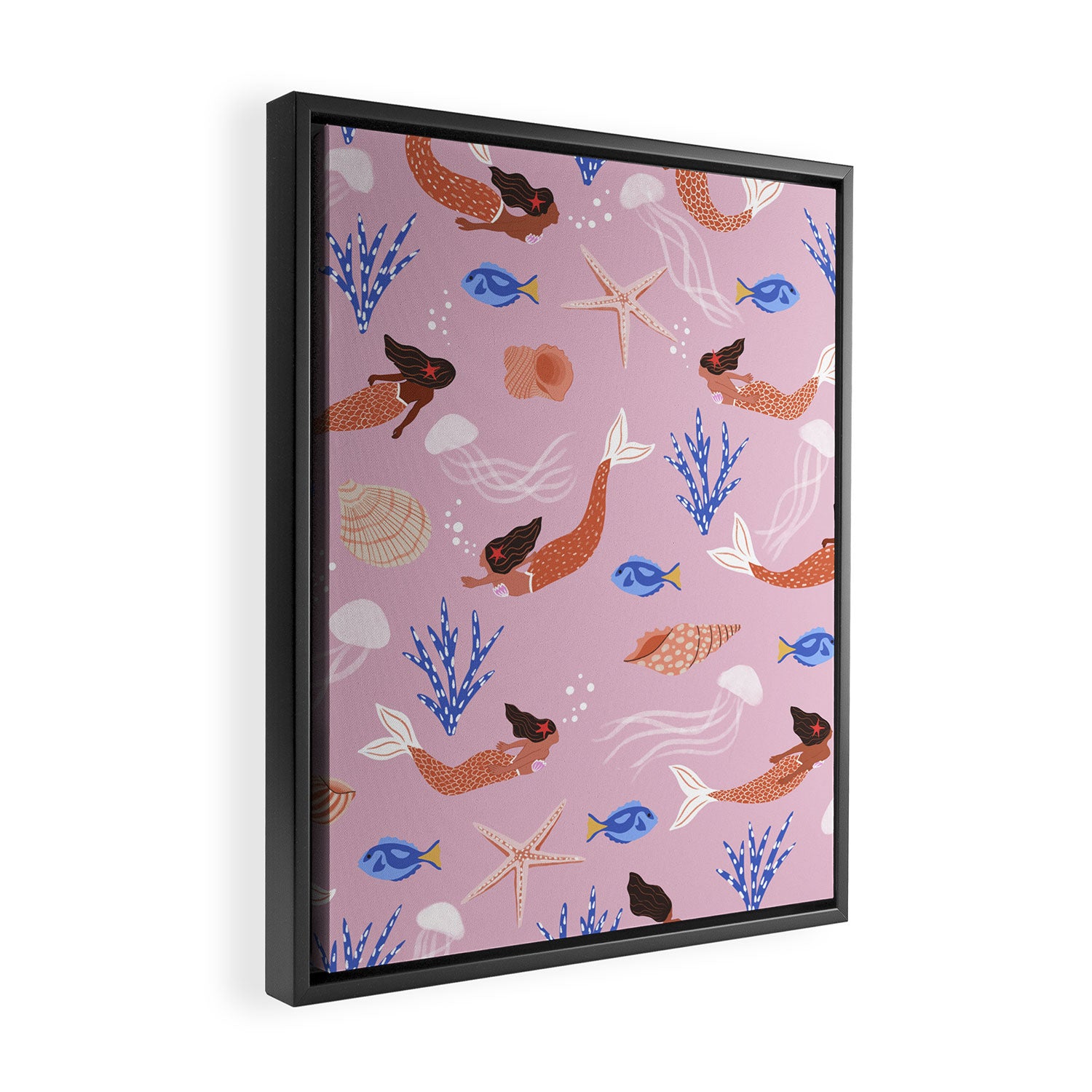 mermaids & Seashells Framed Canvas Print Gallery Image 2