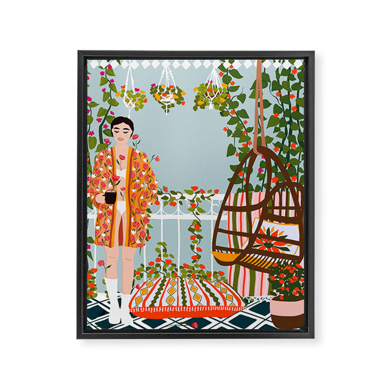 morning coffee Framed Canvas Print Gallery Image 3