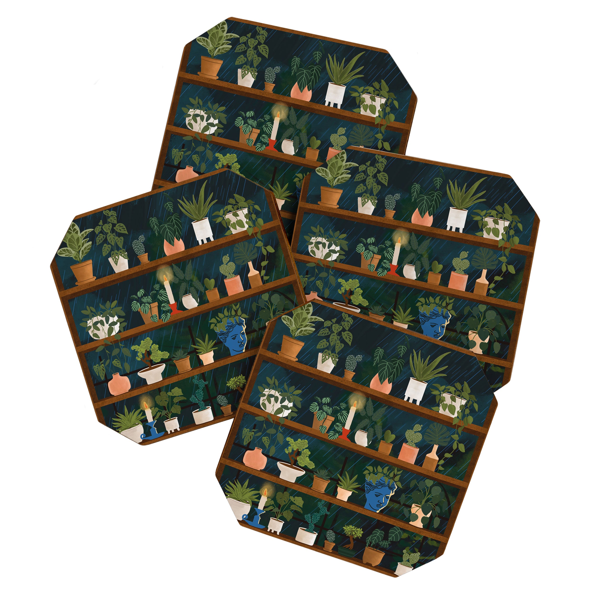 Plant Shelves Rainy Night Coaster Gallery Image 1