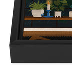 Plant Shelves Rainy Night Framed Canvas Print Gallery Image 3