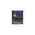 Romantic Snowy City Night Art Print Gallery Image 1