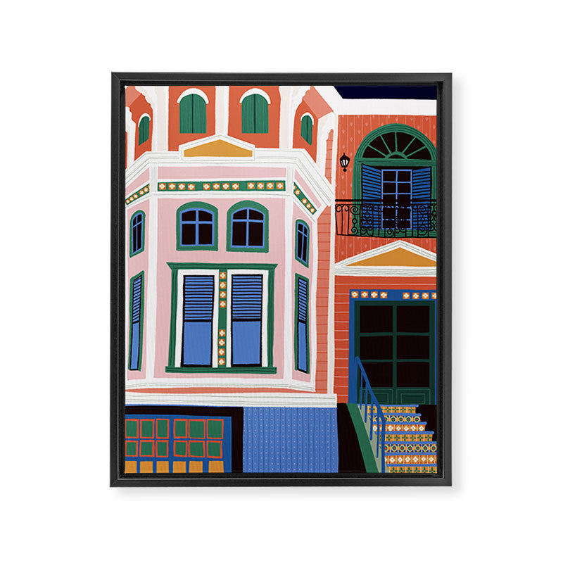 San Francisco victorian house Framed Canvas Print Gallery Image 6
