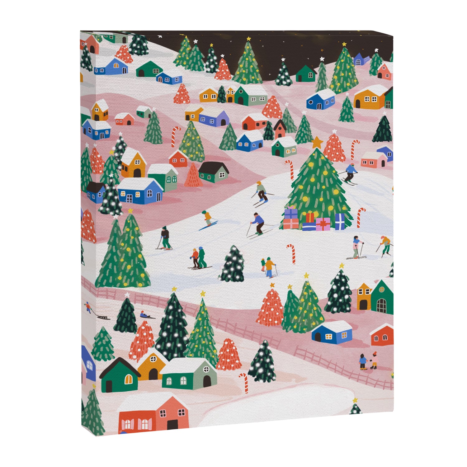 Snowy Mountain Town  A Winter Wonderland Canvas Print Gallery Image 3