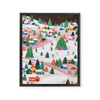 Snowy Mountain Town  A Winter Wonderland Framed Canvas Print Gallery Image 8