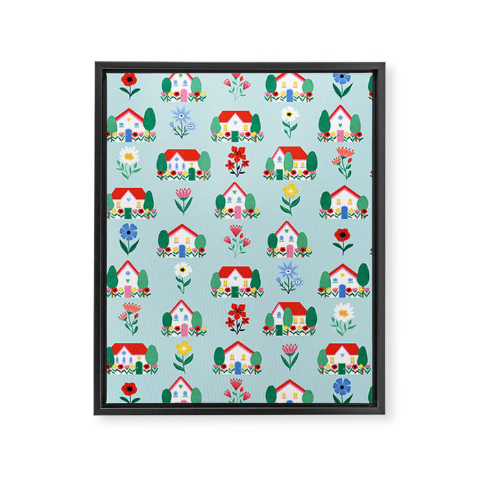 Spring Houses Framed Canvas Print Gallery Image 1