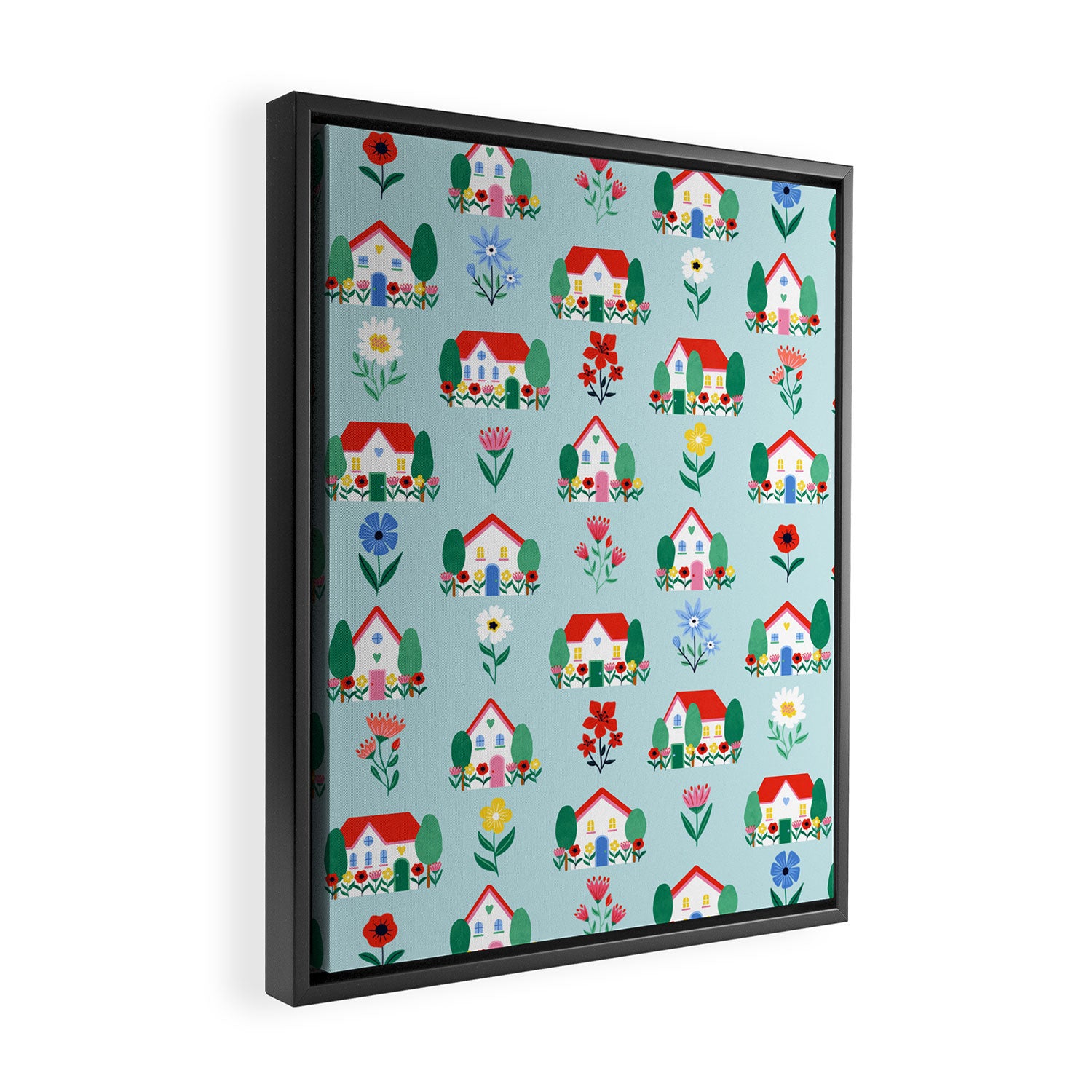 Spring Houses Framed Canvas Print Gallery Image 2