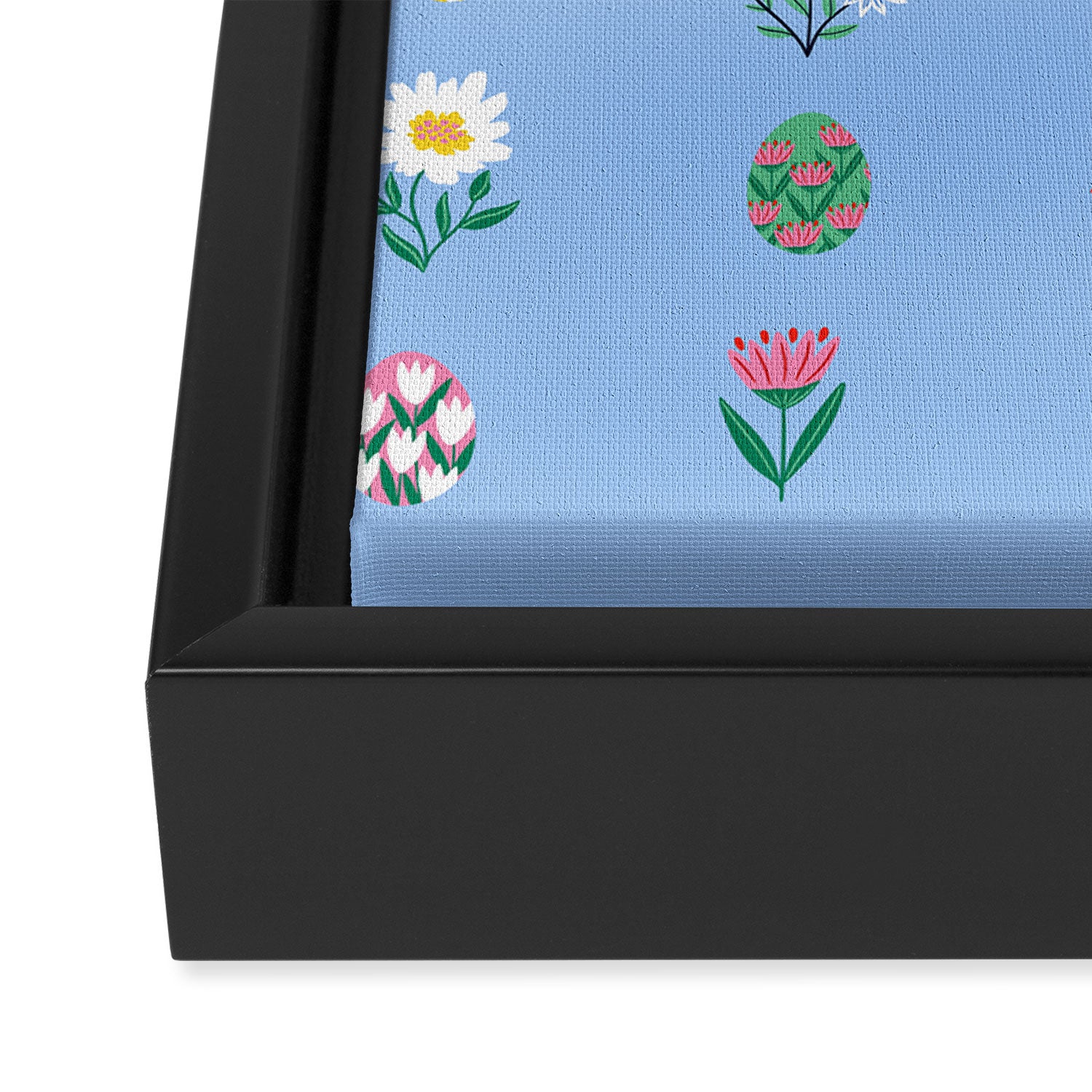 Spring Wild Flowers and Easter Eggs Framed Canvas Print Gallery Image 3