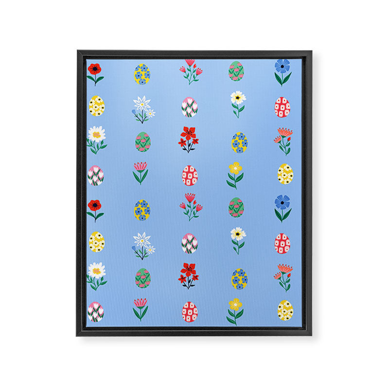 Spring Wild Flowers and Easter Eggs Framed Canvas Print Gallery Image 8