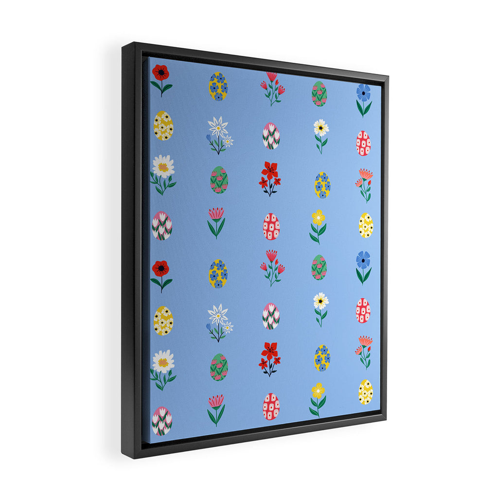 Spring Wild Flowers and Easter Eggs Framed Canvas Print Gallery Image 2