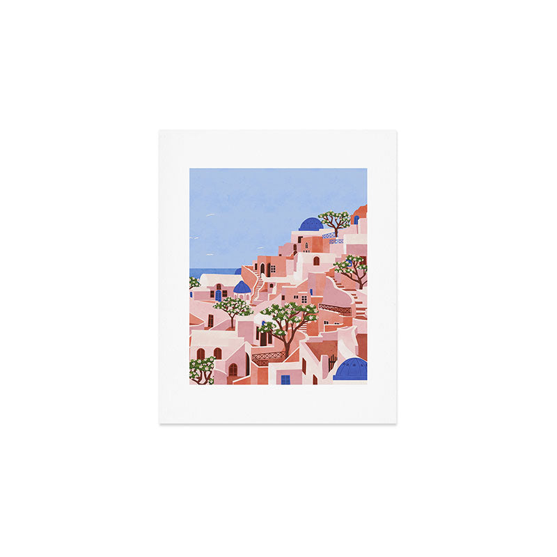Sunset in Sontorini Art Print Gallery Image 1