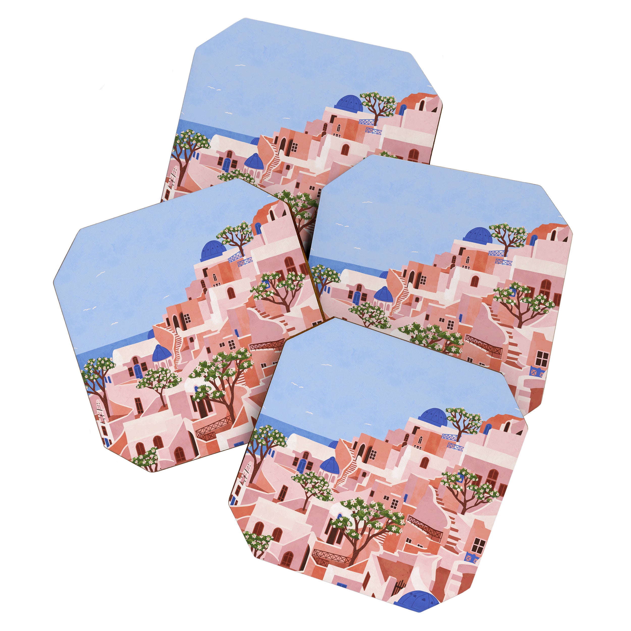 Sunset in Sontorini Coaster Gallery Image 1