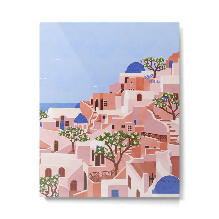 Sunset in Sontorini Metal Print Gallery Image 1
