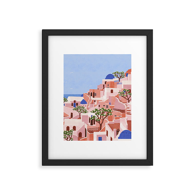 Sunset in Sontorini Framed Art Print Gallery Image 6