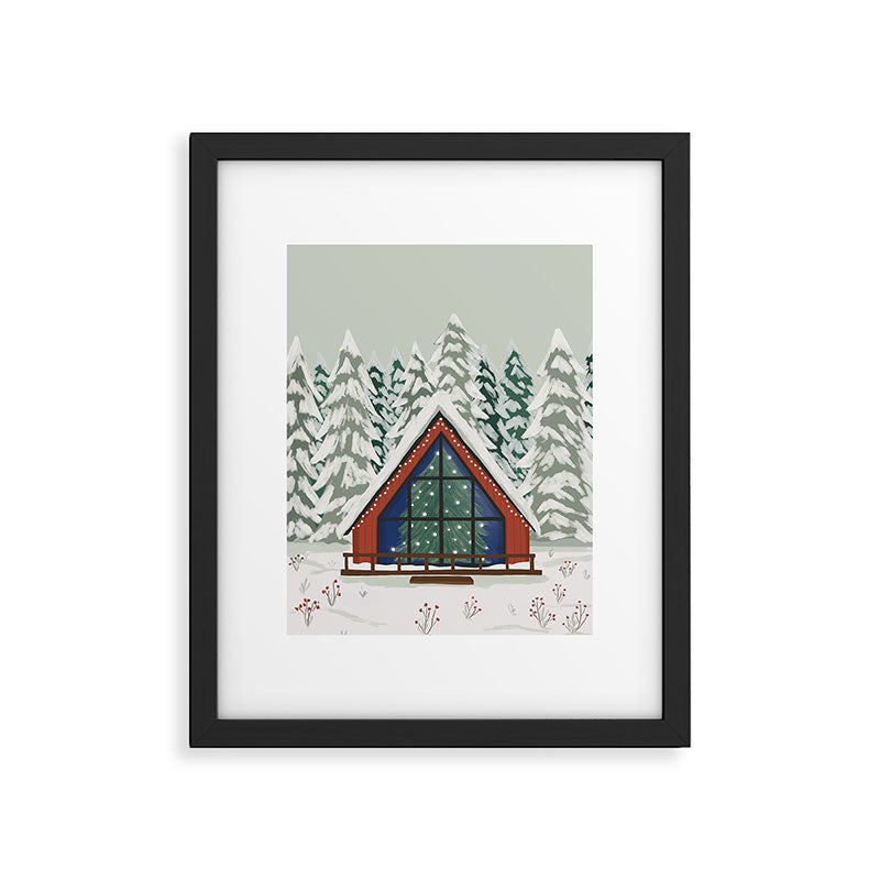 Winter Cabin Framed Art Print Gallery Image 5