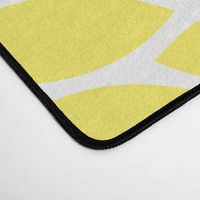 Navy Yellow Aqua Flower Pattern, Floral Pattern, Flower Petals, Flower Burst Desk Mat Gallery Image 4