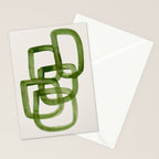 EnShape by Ejaaz Haniff 'Algae Bloom' Green Mid Century Modern Minimal Minimalist Watercolor Abstract Funky Fun Style Stationery Card Gallery Image 2