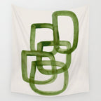 EnShape by Ejaaz Haniff 'Algae Bloom' Green Mid Century Modern Minimal Minimalist Watercolor Abstract Funky Fun Style Wall Tapestry Gallery Image 4