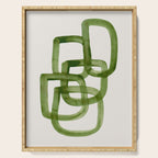 EnShape by Ejaaz Haniff 'Algae Bloom' Green Mid Century Modern Minimal Minimalist Watercolor Abstract Funky Fun Style Serving Tray Gallery Image 1