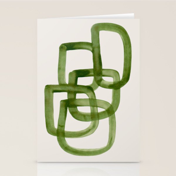 EnShape by Ejaaz Haniff 'Algae Bloom' Green Mid Century Modern Minimal Minimalist Watercolor Abstract Funky Fun Style Stationery Card Gallery Image 2