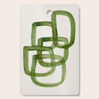 EnShape by Ejaaz Haniff 'Algae Bloom' Green Mid Century Modern Minimal Minimalist Watercolor Abstract Funky Fun Style Cutting Board Gallery Image 1