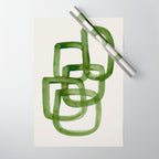 EnShape by Ejaaz Haniff 'Algae Bloom' Green Mid Century Modern Minimal Minimalist Watercolor Abstract Funky Fun Style Wrapping Paper Gallery Image 1
