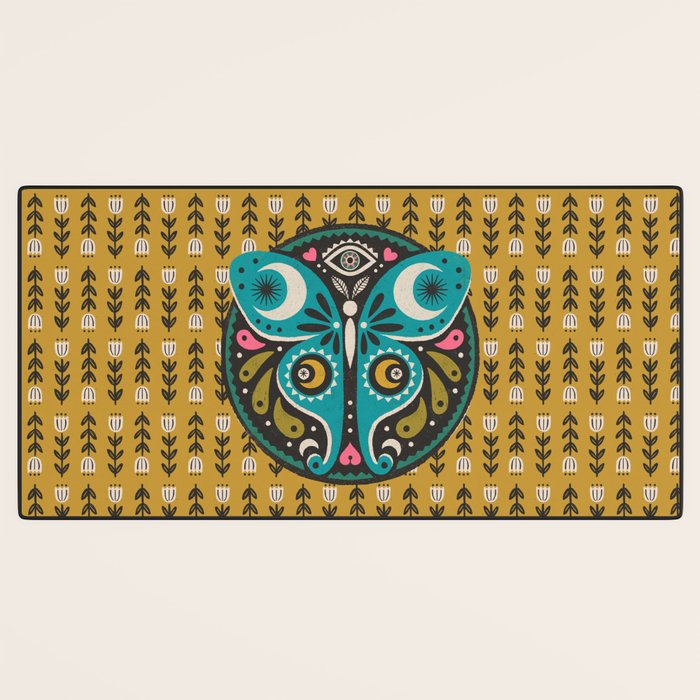 Luna Moth - Gold Desk Mat Gallery Image 3