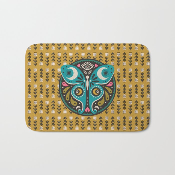 Luna Moth - Gold Bath Mat Gallery Image 1