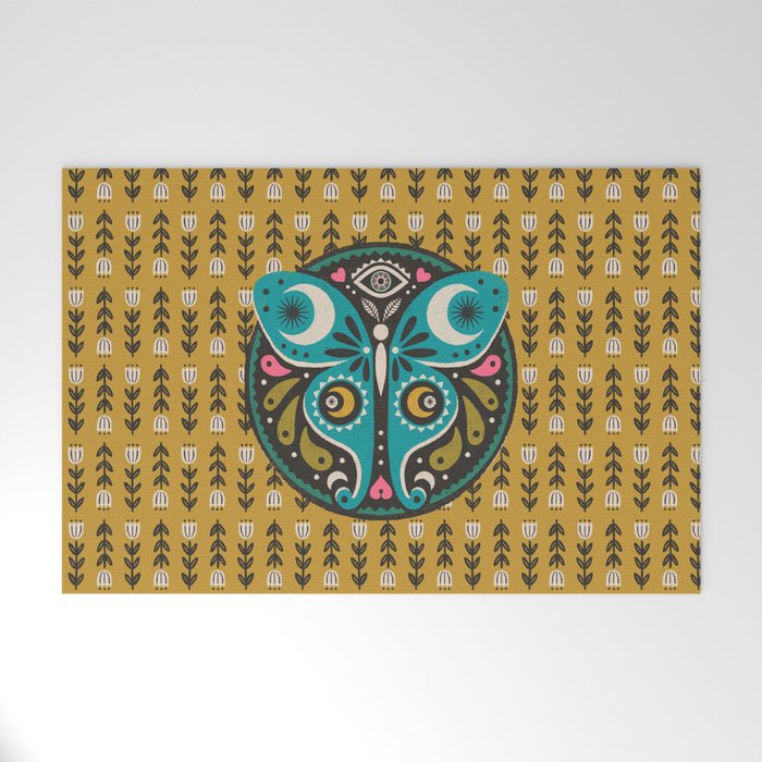 Luna Moth - Gold Welcome Mat Gallery Image 1