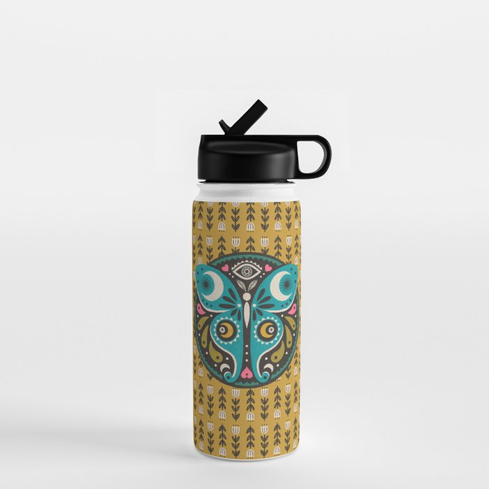 Luna Moth - Gold Water Bottle Gallery Image 1