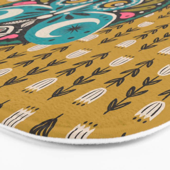 Luna Moth - Gold Bath Mat Gallery Image 3